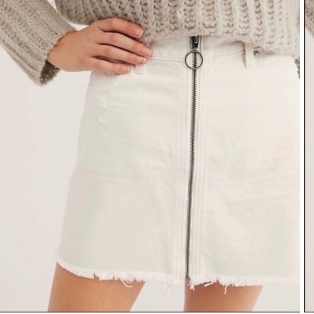 Free People Zip It Up Denim Skirt